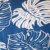 Blue with White Palm Summer Pants With V Hem